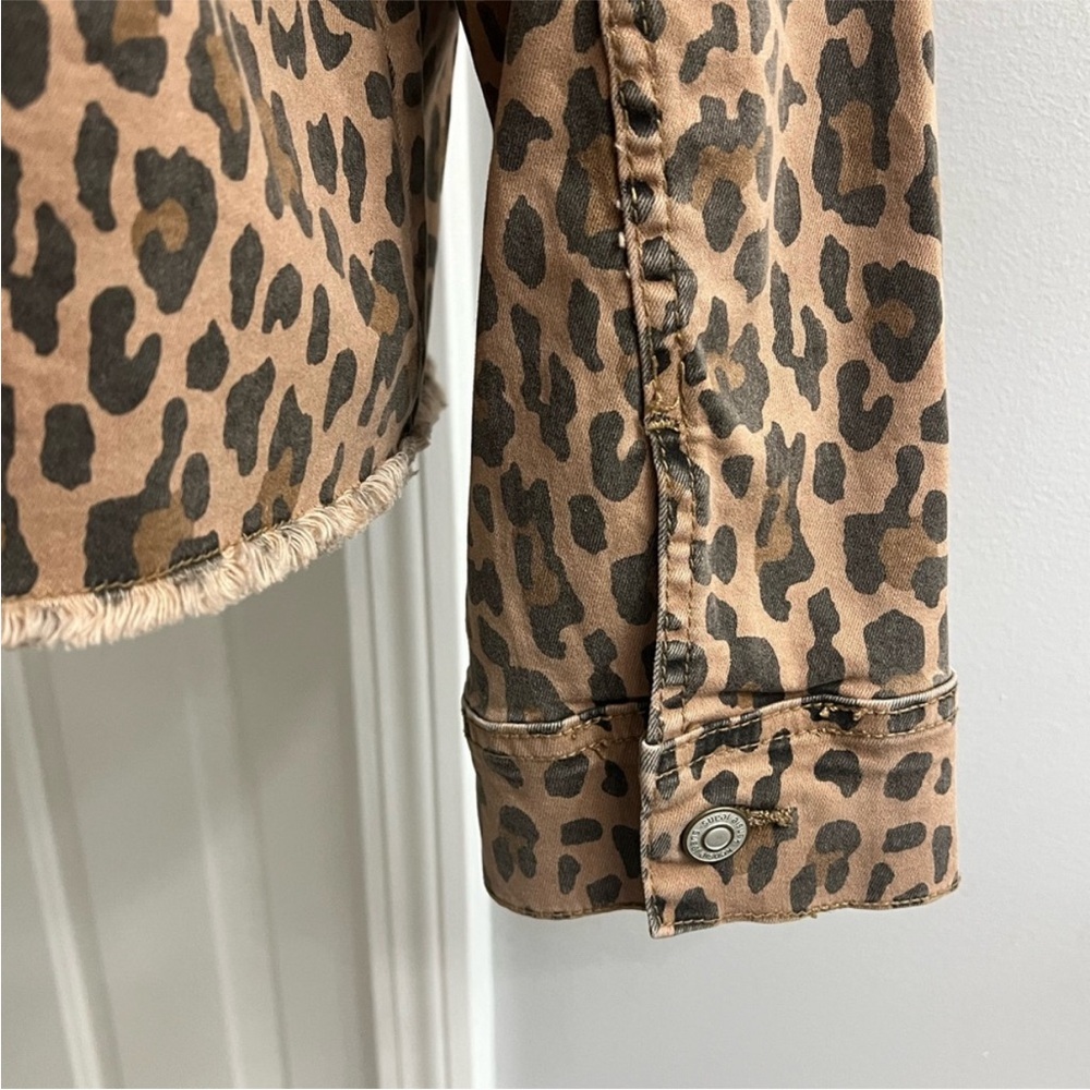 Kensie Leopard Print Jean Jacket Size L - Picture 5 of 9